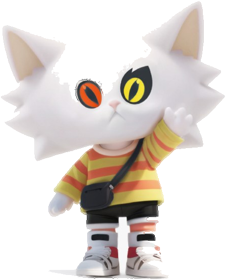 Our mascot, a white cat